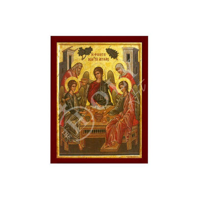 Abraham's Hospitality icon, Handmade Greek Orthodox Icon of the Holy Trinity, Byzantine art wall hanging wood plaque, religious decor - TheHolyArt