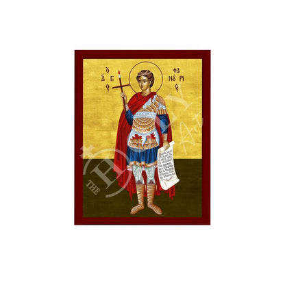 Saint Phanourios icon, Handmade Greek Orthodox icon St Fanourios, Byzantine art wall hanging wood plaque icon, religious gift - TheHolyArt