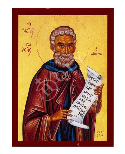 Saint Moses icon, Handmade Greek Orthodox icon of Saint Moses the Black / Strong, Byzantine art wall hanging on wood plaque icon, religious decor - TheHolyArt