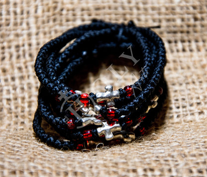 Handmade Prayer Rope, Komboskini bracelet 52 knot w Cross, Greek Orthodox Bracelet Chotki Brojanica blessed from Mount Athos, religious gift - TheHolyArt