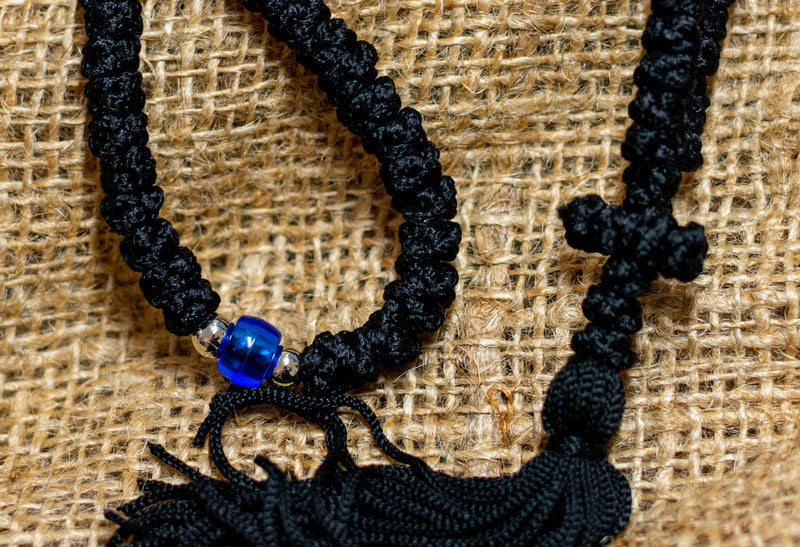 komboskini/orthodox prayer rope 200 knot- black / red tassel