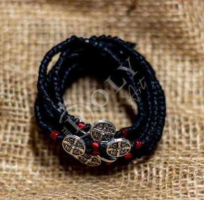 Handmade Prayer Rope, Komboskini bracelet 52 knot w Cross, Greek Orthodox Bracelet Chotki Brojanica blessed from Mount Athos, religious gift - TheHolyArt