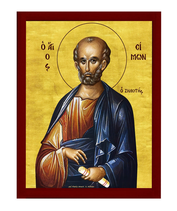 Saint Simon icon the Apostle, Handmade Greek Orthodox icon of St Simon, Byzantine wood plaque TheHolyArt