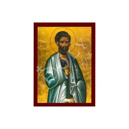 Saint Bartholomew icon, Handmade Greek Orthodox icon St Bartholomew Nathaniel, Apostle Bartholomew Byzantine art wall hanging wood plaque - TheHolyArt