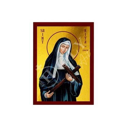 Saint Rita icon, Handmade Greek Catholic icon St Rita of Cascia, Religious art wall hanging on wood plaque icon, religious gift - TheHolyArt