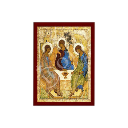 Abraham's Hospitality icon Rublev Handmade Greek Orthodox Icon of the Holy Trinity, Byzantine art wall hanging wood plaque, religious decor - TheHolyArt