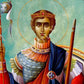 Saint Demetrius icon, Handmade Greek Orthodox icon of St Demetrios, Byzantine art wall hanging icon on  wood plaque, religious giftTheHolyArt