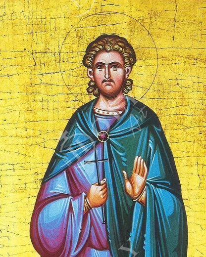 Saint Sozon icon, Handmade Greek Orthodox icon St Sozon of Lemnos, Byzantine art wall hanging on wood plaque icon, religious decor - TheHolyArt