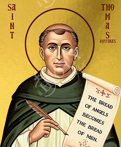 Saint Thomas Aquinas icon, Handmade Greek Catholic icon St Thomas, Religious Byzantine art wall hanging on wood plaque icon, religious gift - TheHolyArt