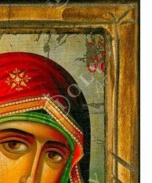 Virgin Mary icon, Handmade Greek Orthodox Icon, Mother of God Byzantine art wall hanging, Theotokos wood plaque 30x21cm, religious decor - TheHolyArt