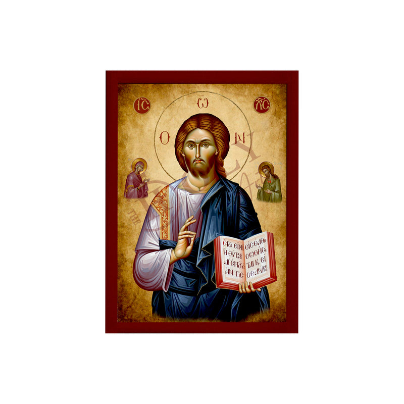 Jesus Christ icon, Handmade Greek Orthodox icon of our Lord, Byzantine religious wood plaque TheHolyArt