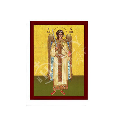 Archangel Uriel icon, Handmade Greek Orthodox icon of St Uriel, Byzantine art wall hanging on wood plaque religious icon, religious gift - TheHolyArt
