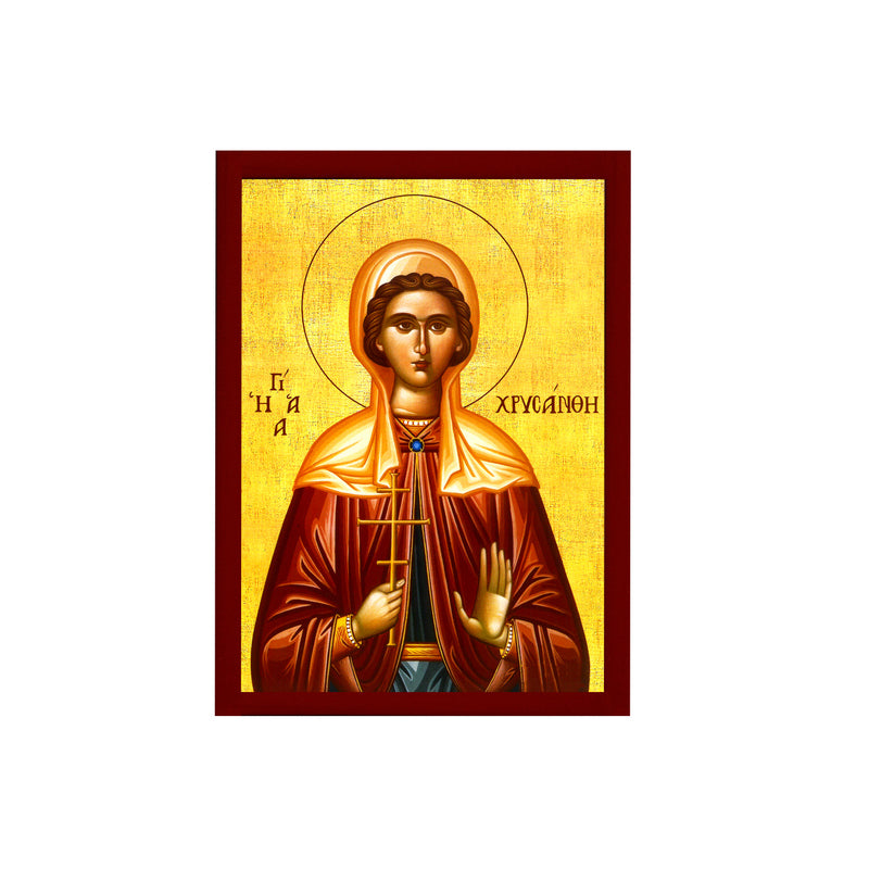 Saint Crysanthe icon, Handmade Christian Greek Orthodox icon of St Crysanthe, Byzantine art wall hanging icon on wood plaque, religious gift TheHolyArt