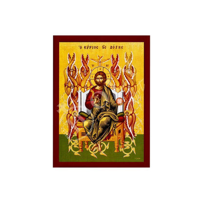 Jesus Christ icon, Handmade Greek Orthodox icon of our Lord of Glory, Byzantine art wall hanging on wood plaque, religious icon home decor - TheHolyArt