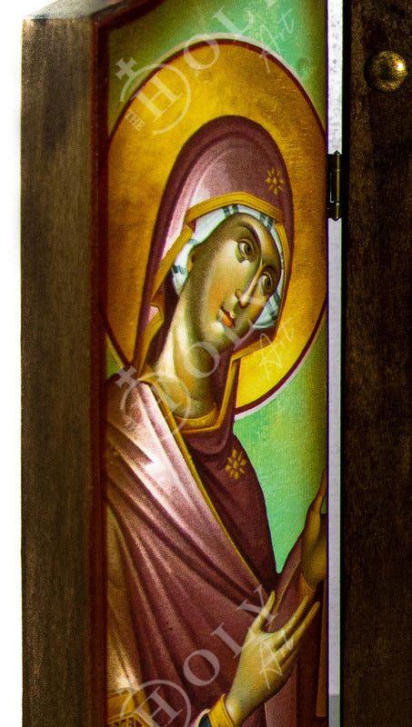 Christian Iconostasis with Jesus Christ St John Forerunner Virgin Mary Handmade Mount Athos wooden Altar Orthodox Icon religious plaque gift 57x52cm TheHolyArt