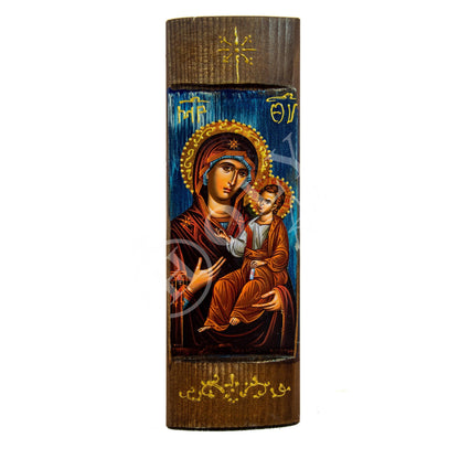Virgin Mary icon Panagia Hodegetria, Handmade Greek Orthodox Icon, Mother of God Byzantine art wall hanging, Theotokos icon wood plaque - TheHolyArt