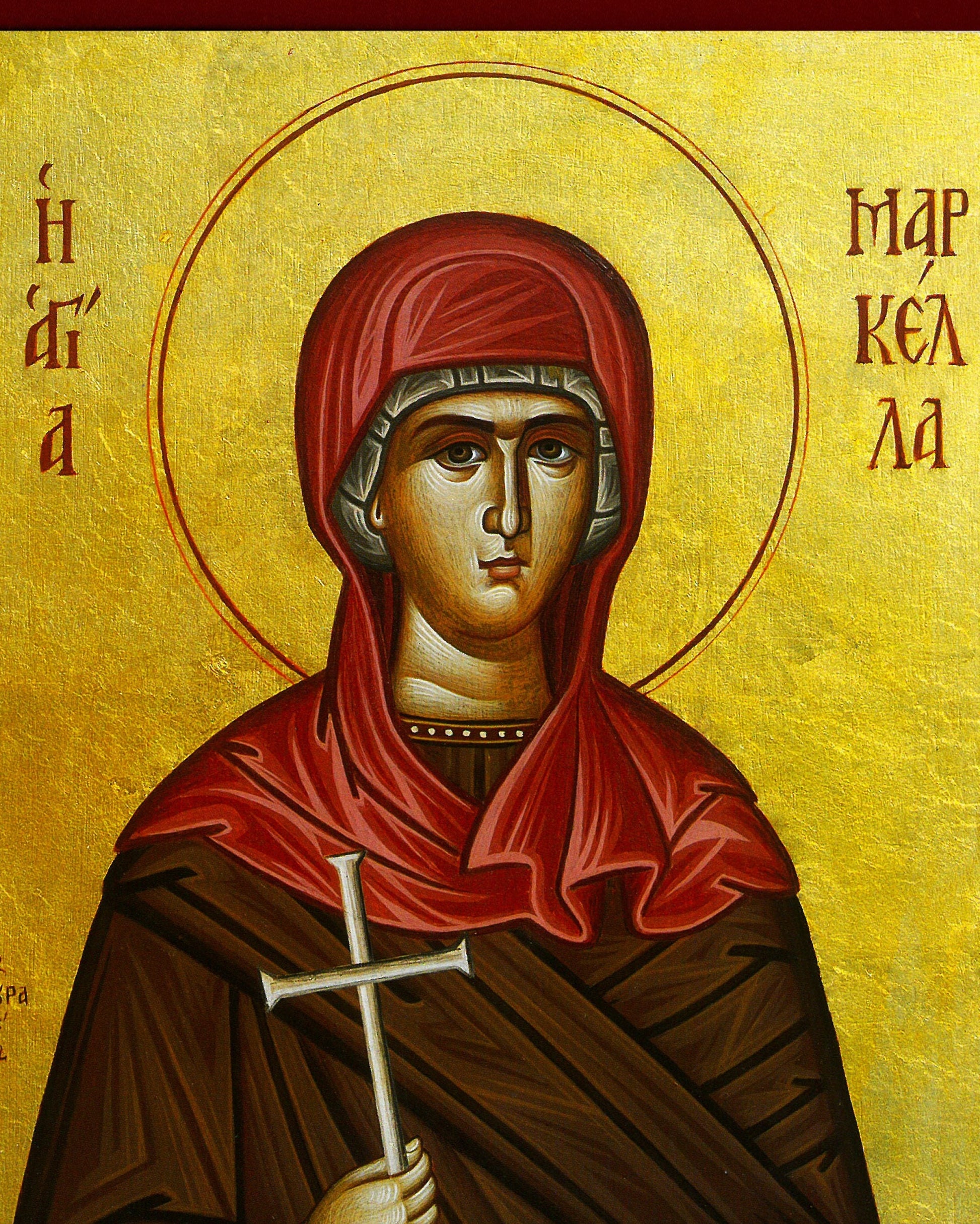 Saint Markella icon, Handmade Greek Orthodox icon of St Markella of Chios, Byzantine art wall hanging icon wood plaque, religious decor TheHolyArt