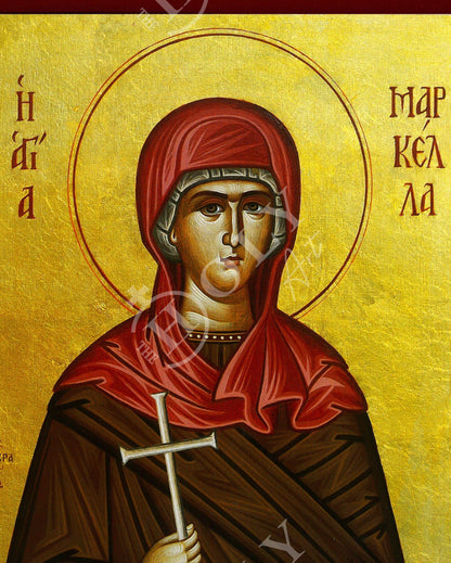 Saint Markella icon, Handmade Greek Orthodox icon of St Markella of Chios, Byzantine art wall hanging icon wood plaque, religious decor - TheHolyArt