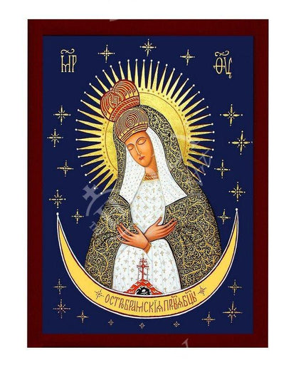 Virgin Mary icon Panagia of Stars, Handmade Greek Orthodox Icon, Mother of God Byzantine art, Theotokos wall hanging wood plaque - TheHolyArt