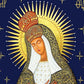 Virgin Mary icon Panagia of Stars, Handmade Greek Orthodox Icon, Mother of God Byzantine art, Theotokos wall hanging wood plaque TheHolyArt