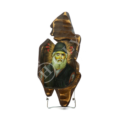 Saint Paisios of Mount Athos icon, Handmade Greek Orthodox icon St Paisios, Byzantine art wall hanging wood plaque 38x18cm, religious decor - TheHolyArt