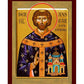 Saint Ansgar icon, Handmade Greek Orthodox icon St Ansgar or St Oscar, Byzantine art wall hanging on wood plaque, religious decor TheHolyArt
