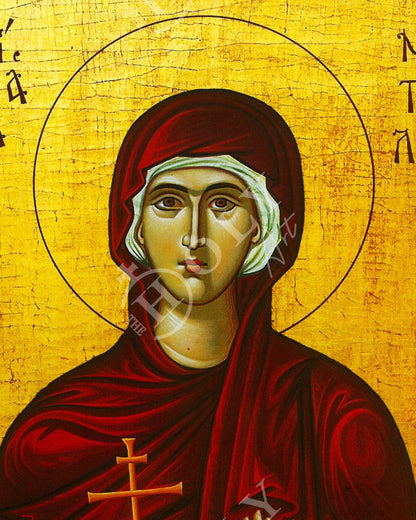 Saint Natalia icon, Handmade Greek Orthodox icon of St Natalia of Nicomedia, Byzantine art wall hanging wood plaque, religious gift - TheHolyArt