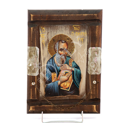 Saint John Evangelist icon, Orthodox icon St John the Theologian, Apostle John Byzantine art wall hanging, Handmade icon wood plaque 29x21cm - TheHolyArt