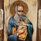 Saint John Evangelist icon, Orthodox icon St John the Theologian, Apostle John Byzantine art wall hanging, Handmade icon wood plaque 29x21cm - TheHolyArt