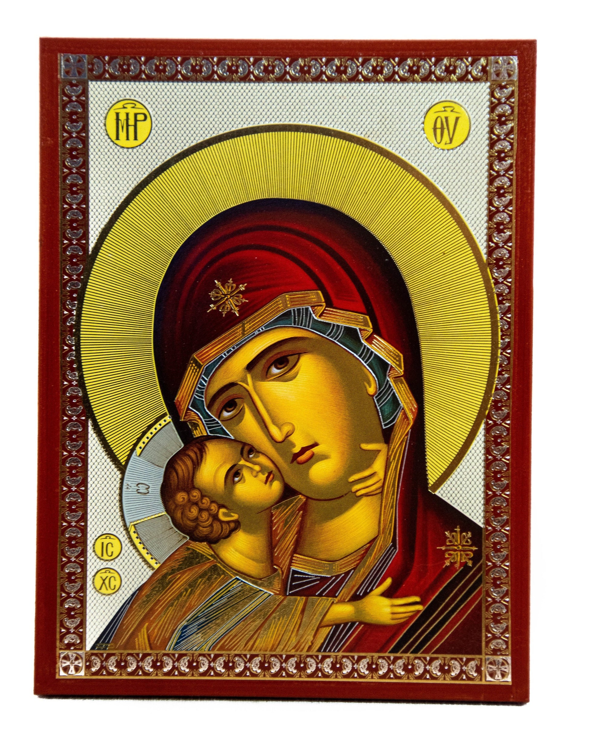 Virgin Mary icon Panagia Glykophilousa, Handmade Greek Orthodox Icon, Mother of God Byzantine art, Theotokos wall hanging wood plaque TheHolyArt