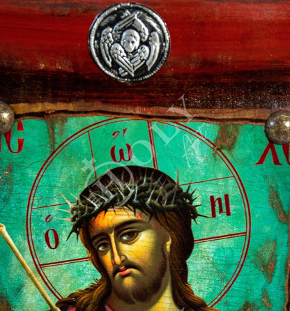 Jesus Christ icon Bridegroom, Handmade Greek Orthodox icon of Nymphios, Byzantine art wall hanging canvas wood plaque 39x26cm, wedding gift - TheHolyArt