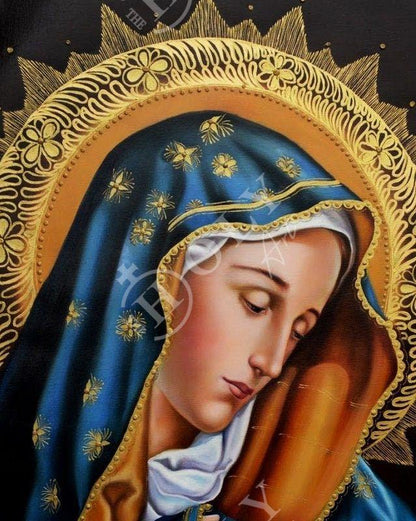 Virgin Mary icon Panagia, Handmade Greek Orthodox Icon, Mother of God Byzantine art, Theotokos wall hanging wood plaque, religious decor (5) - TheHolyArt