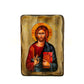 Jesus Christ icon, Handmade Greek Orthodox icon of our Lord, Byzantine art wall hanging on wood plaque, religious home decor TheHolyArt