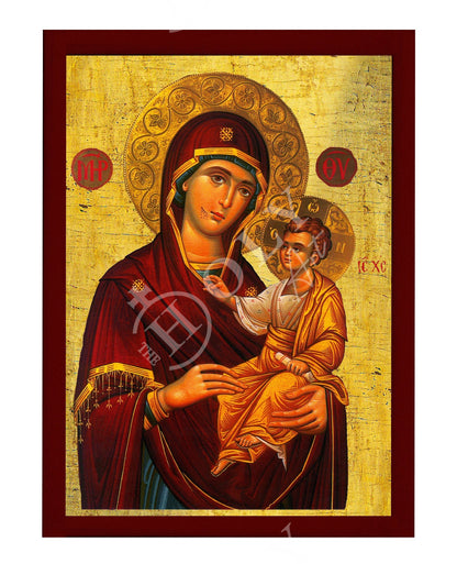 Virgin Mary icon Panagia Portaitissa, Greek Christian Orthodox Icon, Mother of God Byzantine art, Theotokos handmade wall hanging wood plaque - TheHolyArt