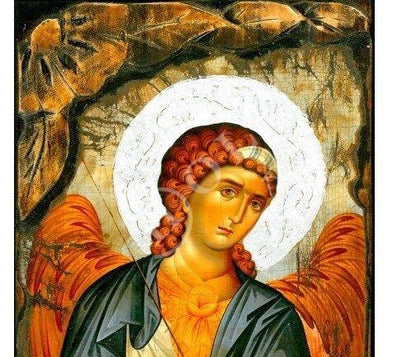 Archangel Michael icon, Greek handmade Orthodox icon of St Michael, Byzantine art wall hanging on wood plaque 38x25cm, religious home decor - TheHolyArt