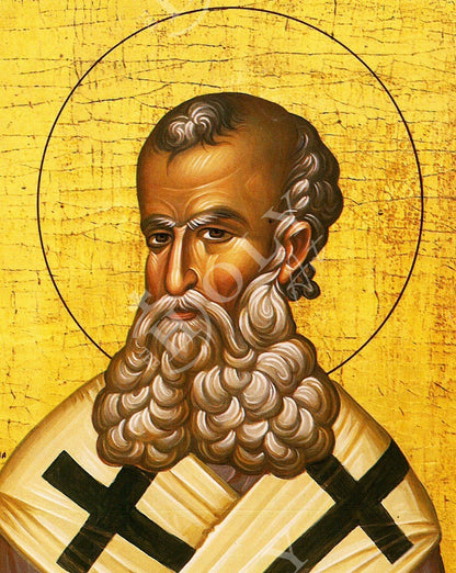 Saint Athanasius icon of Alexandria, Greek Handmade Orthodox icon of St Athanasius the Great, Byzantine art wall hanging, religious gift - TheHolyArt