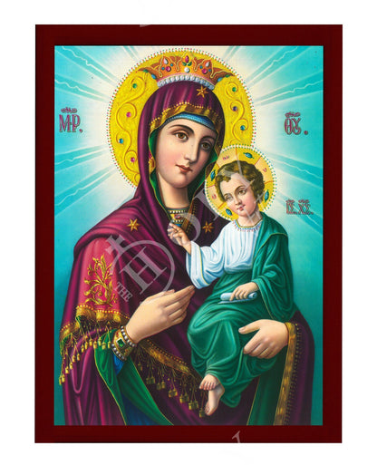 Virgin Mary icon Panagia, Handmade Greek Catholic Icon Theotokos, Mother of God Byzantine art wall hanging wood plaque icon, religious decor - TheHolyArt