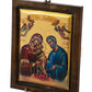 The Holy Family icon, Handmade Greek Orthodox icon, Byzantine art wall hanging canvas icon w/ gold leaf on wood plaque, wedding gift TheHolyArt