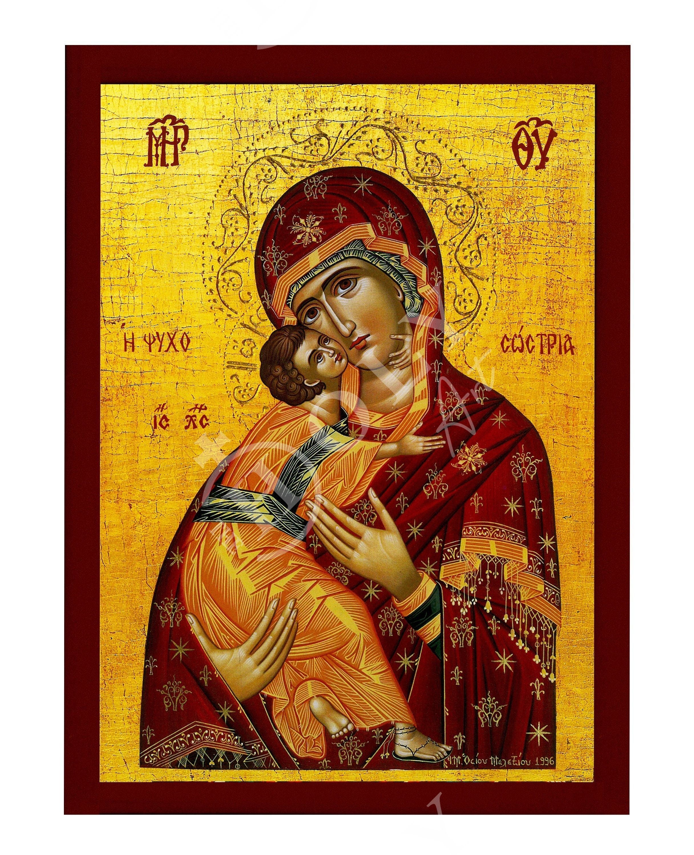 Mother popular of God Messitria Greek Orthodox Handpainted Icon