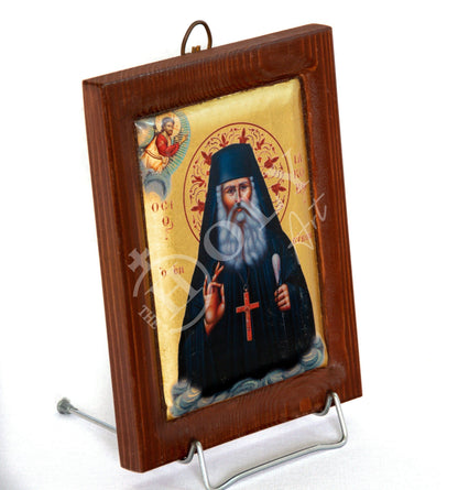 Saint Iakovos Tsalikis icon, Handmade Greek Orthodox icon, Byzantine art wall hanging canvas icon w/ gold leaf wood plaque, religious gift - TheHolyArt