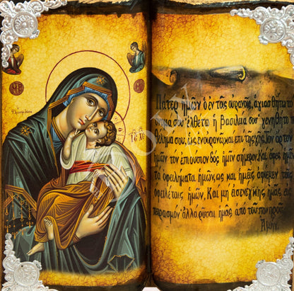 Virgin Mary icon Panagia Glykophilousa, Handmade Greek Orthodox icon, Mother of God byzantine art wall hanging, Theotokos icon wedding gift - TheHolyArt