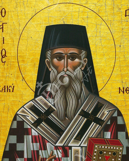 Saint Dionysius icon, Handmade Greek Orthodox icon of St Dionysios of Zakynthos, Byzantine art wall hanging icon plaque, religious gift - TheHolyArt