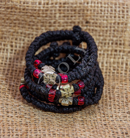 Handmade Prayer Rope, Komboskini bracelet 33 knot w Cross, Greek Orthodox Bracelet Chotki Brojanica blessed from Mount Athos, religious gift - TheHolyArt