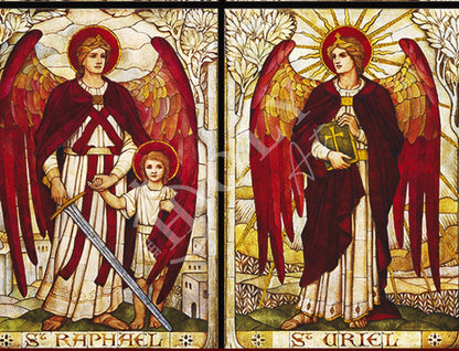 The Four Archangels icon, Handmade Greek wood plaque icon of Archangel Michael Archangel Gabriel Archangel Raphael Archangel Uriel - TheHolyArt