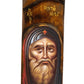 Saint Anthony icon, Handmade Greek Orthodox icon of St Anthony the Great, Byzantine art wall hanging wood plaque icon, religious decor TheHolyArt