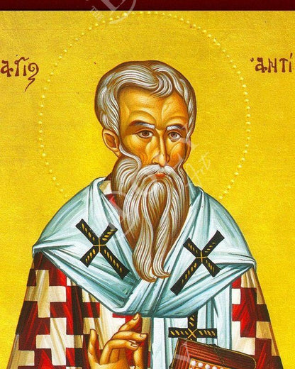 Saint Antipas icon, Handmade Greek Orthodox icon St Antipas of Pergamum, Byzantine art wall hanging on wood plaque icon, religious decor - TheHolyArt