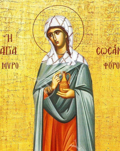 Saint Sussana icon, Handmade Greek Orthodox icon St Susan, Byzantine art wall hanging on wood plaque icon, religious decor - TheHolyArt