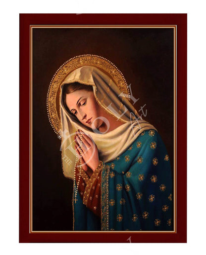Virgin Mary icon Panagia, Handmade Greek Catholic Icon Theotokos, Mother of God Byzantine art wall hanging wood plaque icon, religious decor - TheHolyArt