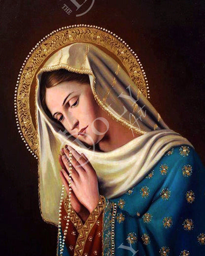 Virgin Mary icon Panagia, Handmade Greek Catholic Icon Theotokos, Mother of God Byzantine art wall hanging wood plaque icon, religious decor - TheHolyArt
