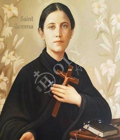 Saint Gemma icon, Handmade Greek Orthodox icon St Gemma Galgani, Byzantine art wall hanging on wood plaque, religious decor - TheHolyArt